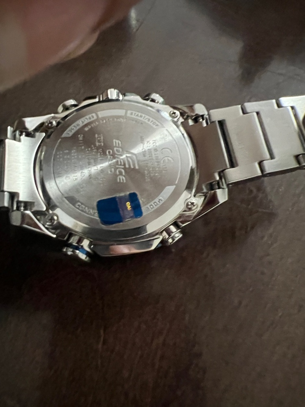 MEN’S Casio Edifice Blue and Silver Chronograph Bracelet Watch - Picture 5 of 5